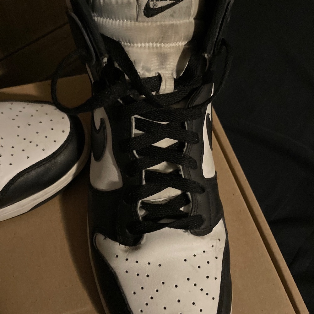 Nike Panda Dunks high tops size 10 MENS - Picture 2 of 7